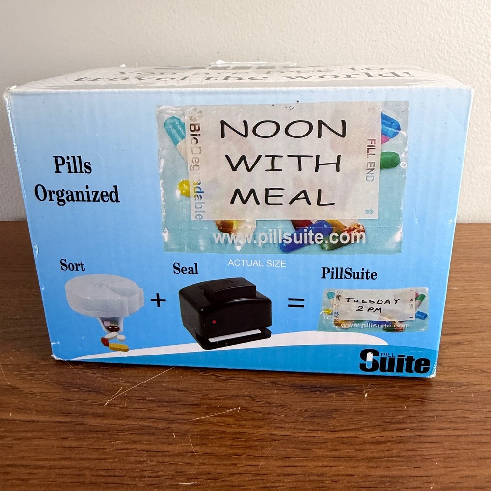 PillSuite Pill Organizer System with Sealer and Biodegradable Packets Travel